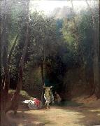 Carl Blechen Badende Madchen im Park von Terni oil painting